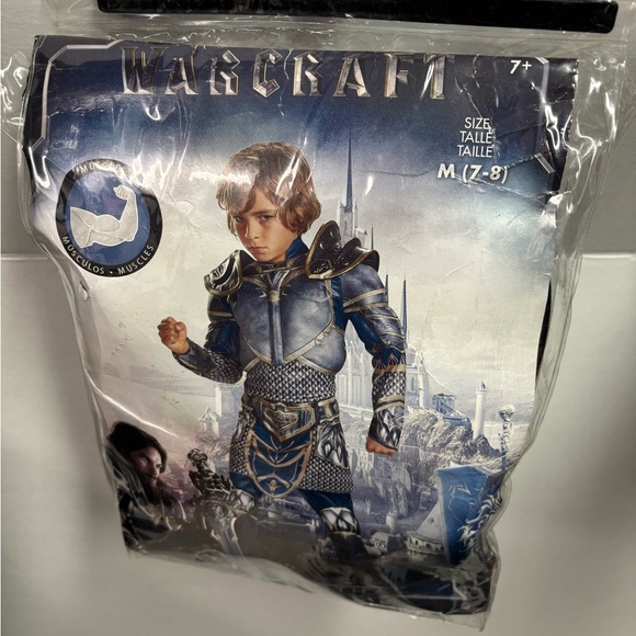 Warcraft Lothar Child's Halloween Costume Size M 7 8 New (open Bag) - Picture 2 of 3